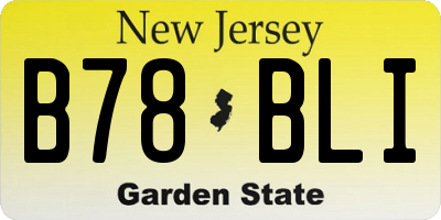 NJ license plate B78BLI