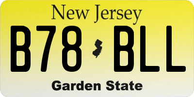 NJ license plate B78BLL