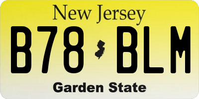 NJ license plate B78BLM