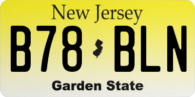 NJ license plate B78BLN