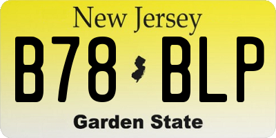 NJ license plate B78BLP