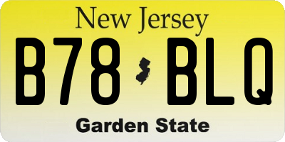 NJ license plate B78BLQ