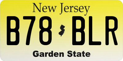 NJ license plate B78BLR