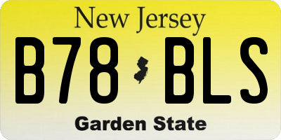 NJ license plate B78BLS