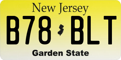 NJ license plate B78BLT