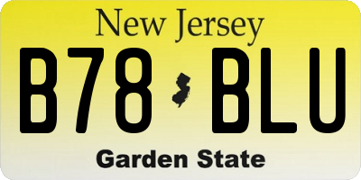 NJ license plate B78BLU