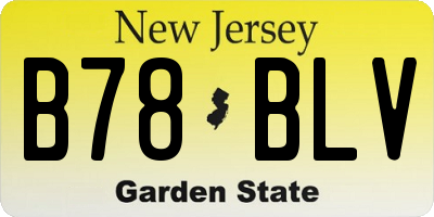NJ license plate B78BLV