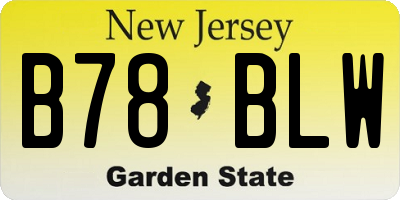 NJ license plate B78BLW