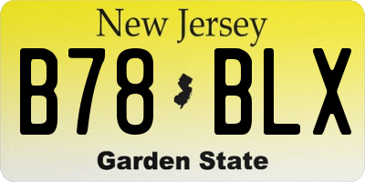 NJ license plate B78BLX