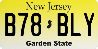 NJ license plate B78BLY