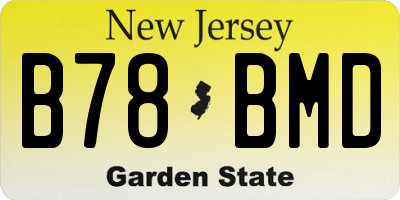 NJ license plate B78BMD