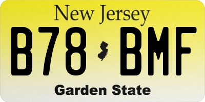 NJ license plate B78BMF