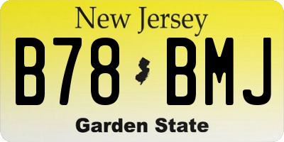 NJ license plate B78BMJ