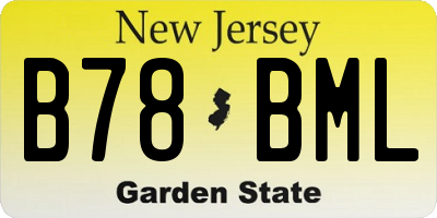 NJ license plate B78BML