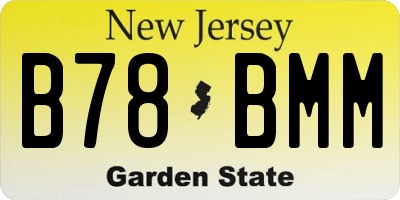 NJ license plate B78BMM