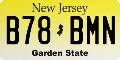 NJ license plate B78BMN