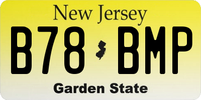 NJ license plate B78BMP