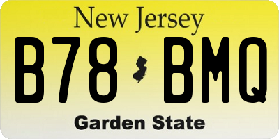 NJ license plate B78BMQ