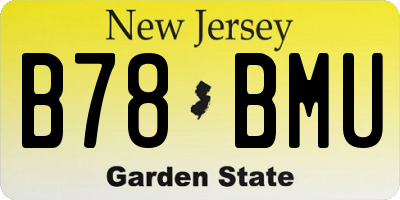 NJ license plate B78BMU