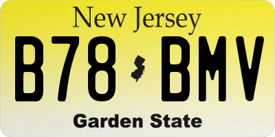 NJ license plate B78BMV
