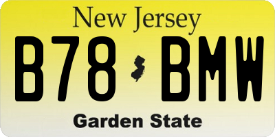 NJ license plate B78BMW