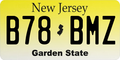 NJ license plate B78BMZ