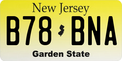 NJ license plate B78BNA