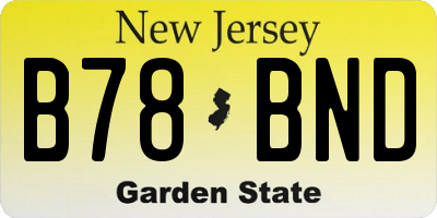 NJ license plate B78BND