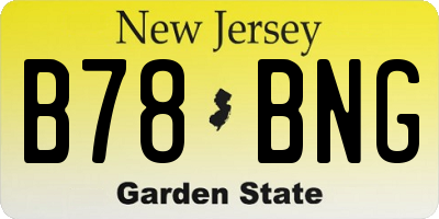 NJ license plate B78BNG