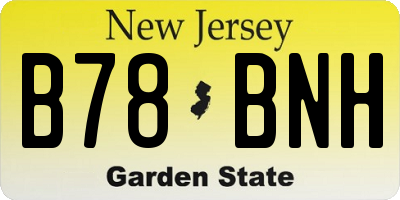 NJ license plate B78BNH