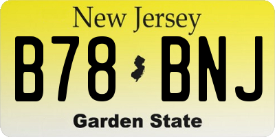 NJ license plate B78BNJ