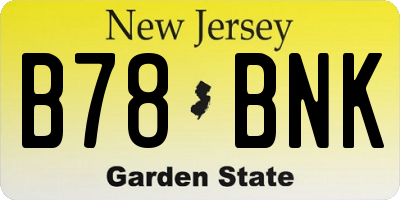 NJ license plate B78BNK