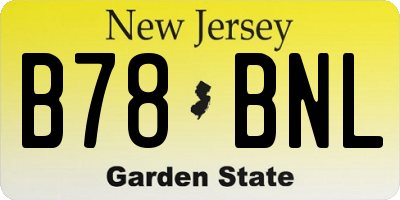 NJ license plate B78BNL