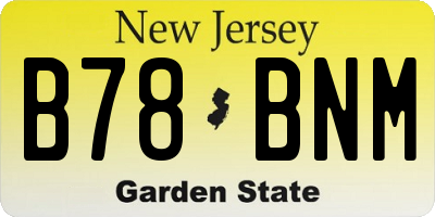NJ license plate B78BNM
