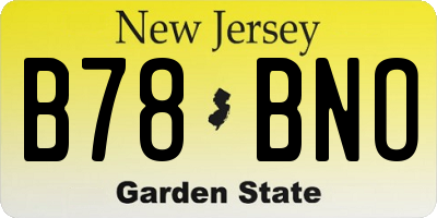 NJ license plate B78BNO