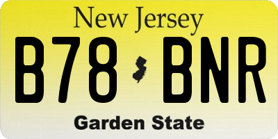 NJ license plate B78BNR
