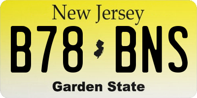 NJ license plate B78BNS