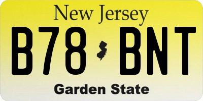 NJ license plate B78BNT