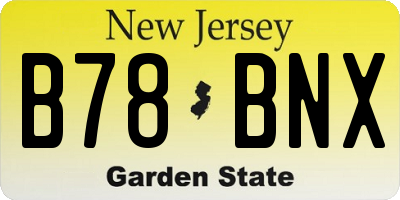 NJ license plate B78BNX