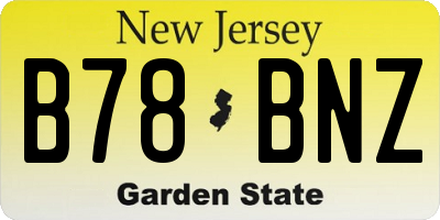 NJ license plate B78BNZ