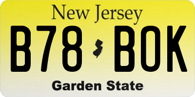 NJ license plate B78BOK