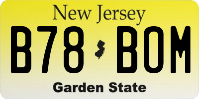 NJ license plate B78BOM