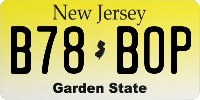NJ license plate B78BOP