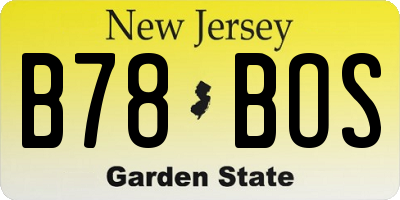 NJ license plate B78BOS