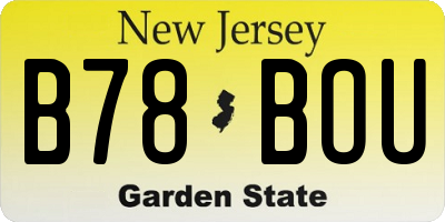 NJ license plate B78BOU