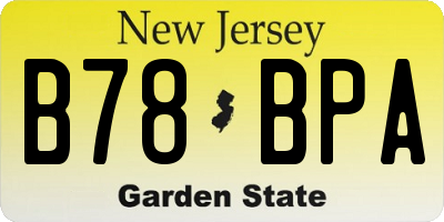NJ license plate B78BPA
