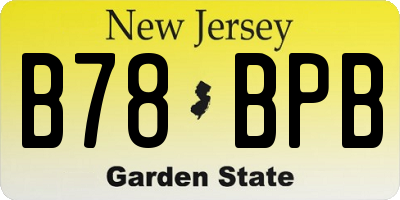 NJ license plate B78BPB