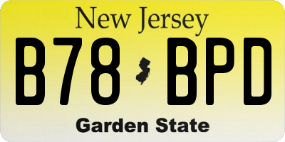 NJ license plate B78BPD