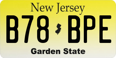 NJ license plate B78BPE