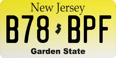 NJ license plate B78BPF